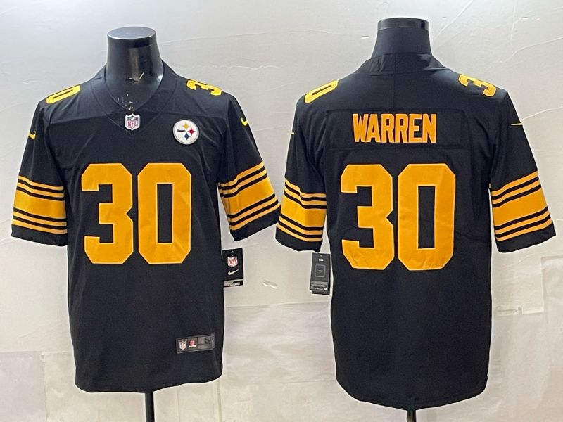 Men 2025 Nike Pittsburgh Steelers #30 Warren Black Limited NFL Jersey 006->los angeles dodgers->MLB Jersey